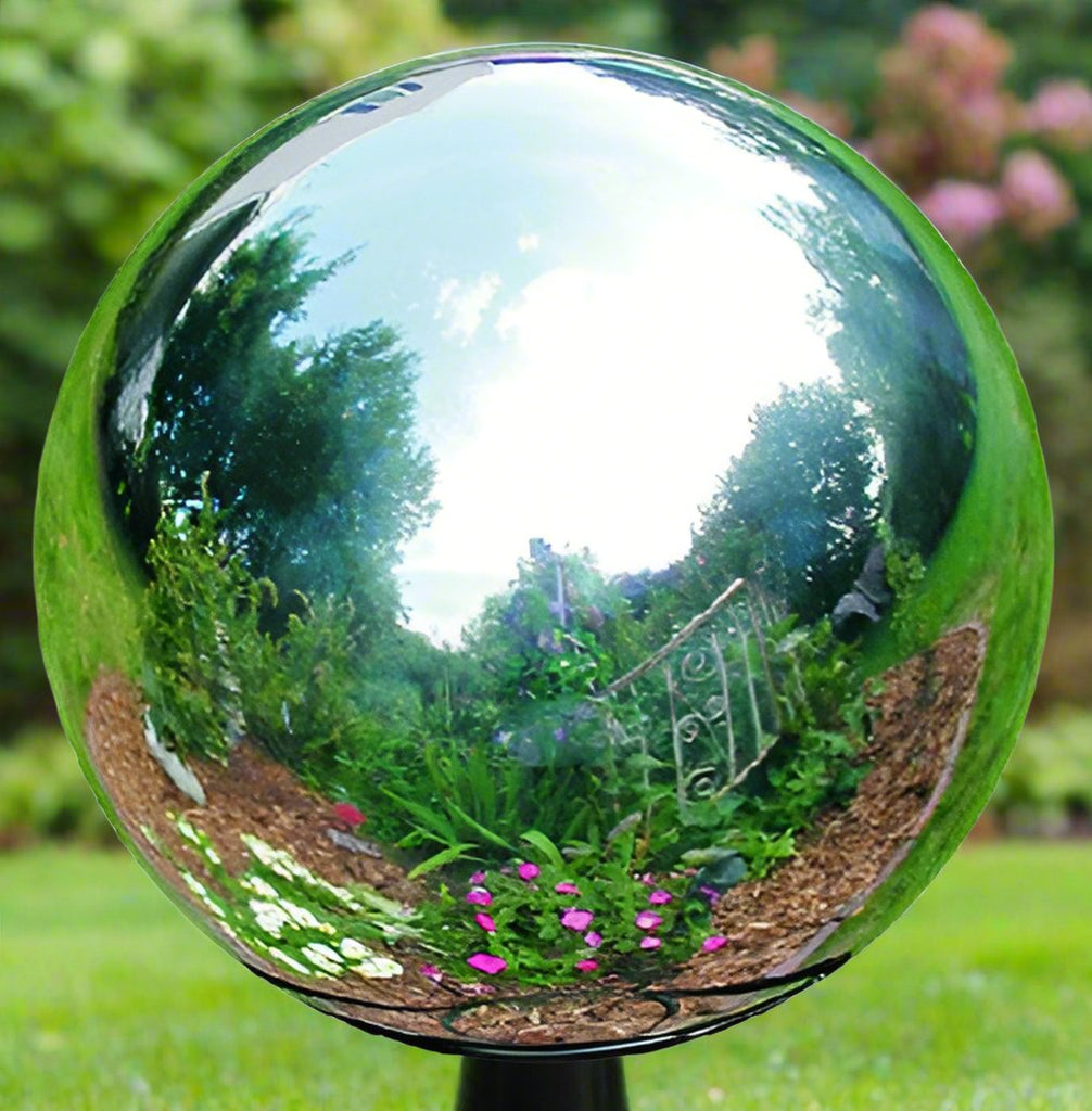 10 Inch Silver Stainless Steel Gazing Globe - inthegardenandmore.com