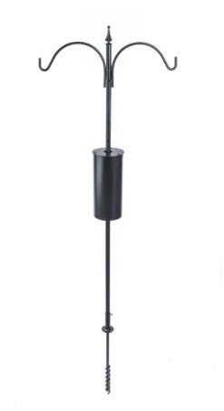 2 Arm Bird Feeder Pole Set with Squirrel Baffle - inthegardenandmore.com