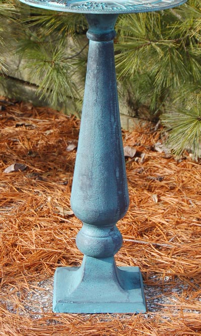 Our Verdigris Finished Cast Iron Sundial Pedestal will make for an eye-catching display to add to the sundial of your choice. Our pedestal is 20” tall and will elevate your sundial beautifully either in your garden or on your patio. Our pedestal features a rounded body and tapered top, and square base which adds contrast and style to the entire piece..