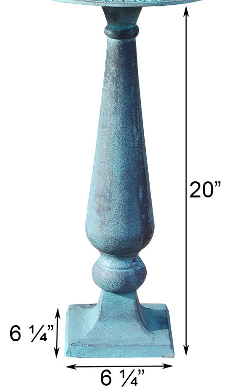 Our Verdigris Finished Cast Iron Sundial Pedestal will make for an eye-catching display to add to the sundial of your choice. Our pedestal is 20” tall and will elevate your sundial beautifully either in your garden or on your patio. Our pedestal features a rounded body and tapered top, and square base which adds contrast and style to the entire piece..