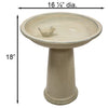 Aged White High Gloss Ceramic Birdbath Set - inthegardenandmore.com