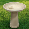 Aged White High Gloss Ceramic Birdbath Set - inthegardenandmore.com