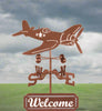 Airplane (Corsair) Rain Gauge Weathervane and Welcome Sign - inthegardenandmore.com