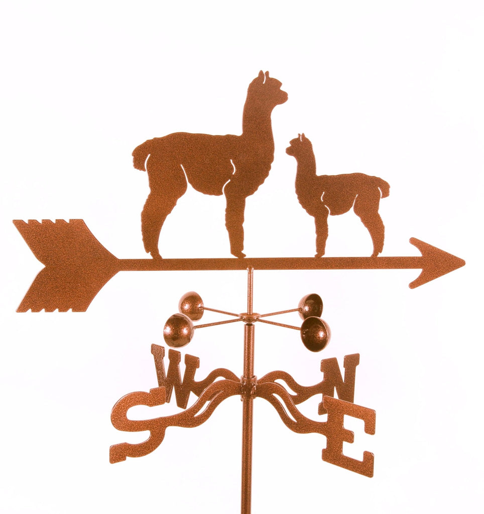 Alpaca Momma and Baby Rain Gauge Garden Stake Weathervane - inthegardenandmore.com