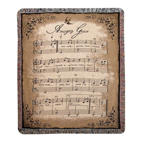 Amazing Grace, How Sweet The Sound Inspirational Tapestry Throw - inthegardenandmore.com