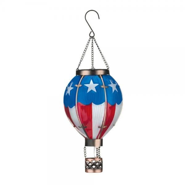 Americana Solar LED Powered Hot Air Balloon Lantern - inthegardenandmore.com