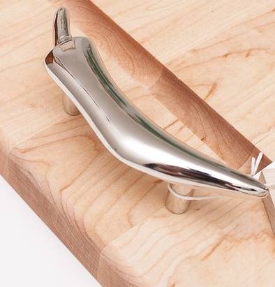 Appetizer Cutting and Carving Board with Decorative Chili Pepper Handles 