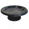 Azure Blue Gloss Tabletop Fiber Clay Birdbath - inthegardenandmore.com