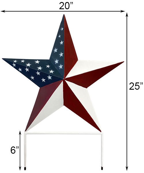 Barn Star Americana Metal Yard Art Garden Stake - inthegardenandmore.com