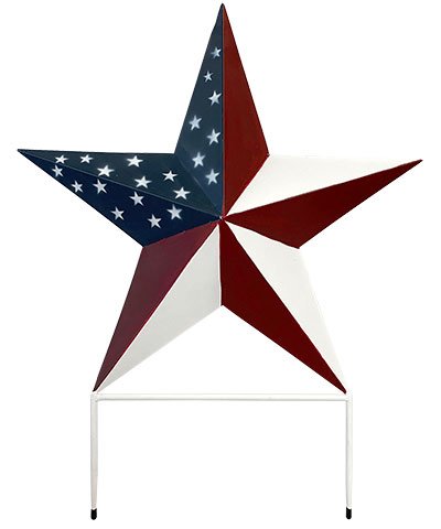 Barn Star Americana Metal Yard Art Garden Stake - inthegardenandmore.com