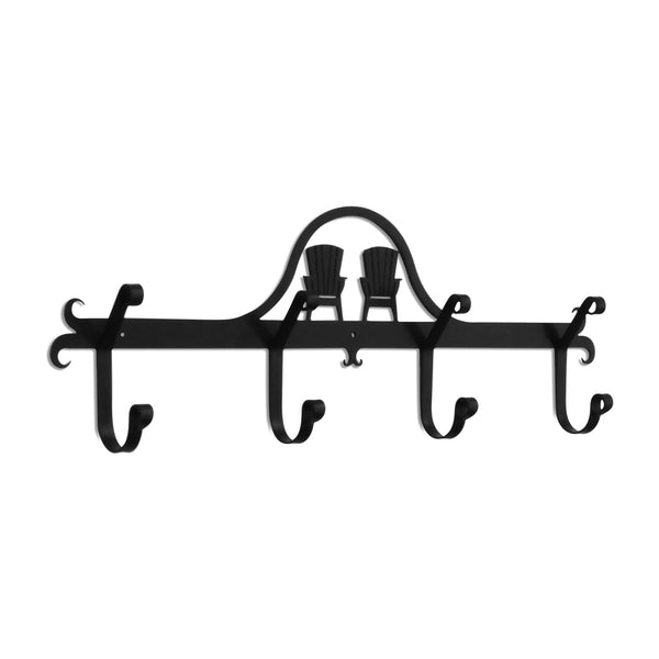 Beach Chairs Wrought Iron Wall Mounted Coat Rack - inthegardenandmore.com