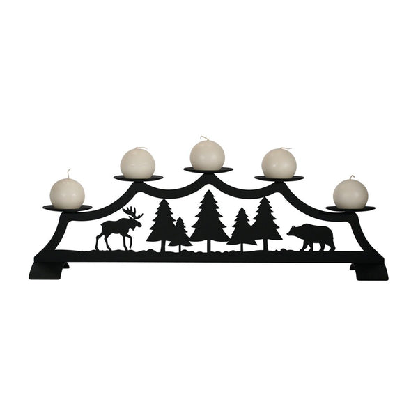 Bear and Moose Rustic Fireplace Candle Holder - inthegardenandmore.com