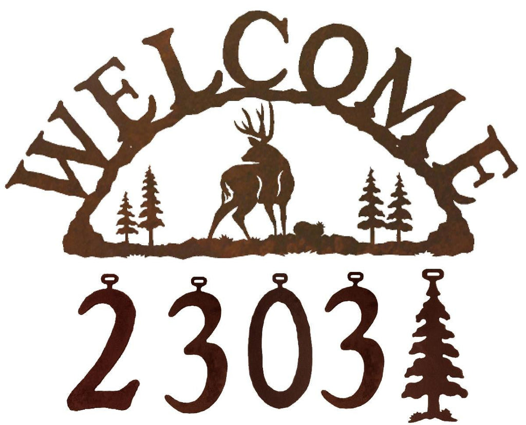 Bear Handcrafted Metal Welcome Address Sign - inthegardenandmore.com