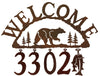 Bear Handcrafted Metal Welcome Address Sign - inthegardenandmore.com