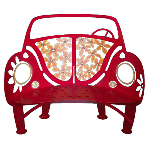 Beetle Bug Indoor Outdoor Metal Bench Sculpture - inthegardenandmore.com