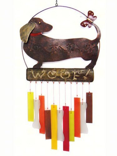 Black Scottie Dog Glass and Metal Wind Chime Suncatcher - inthegardenandmore.com