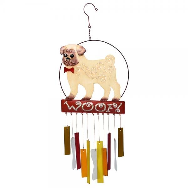 Black Scottie Dog Glass and Metal Wind Chime Suncatcher - inthegardenandmore.com