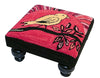 Blooming Birds Handcrafted Hooked Wool Footstool - inthegardenandmore.com