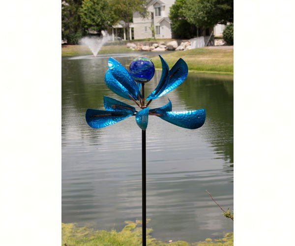 Blue Glow in the Dark Counter - Motion Wind Spinner - inthegardenandmore.com