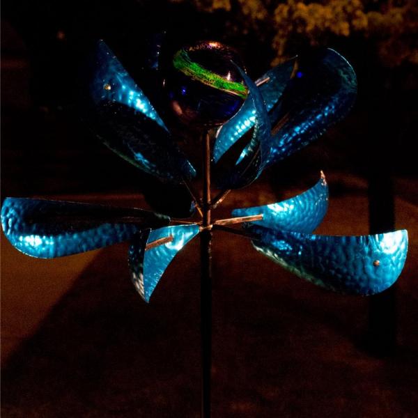 Blue Glow in the Dark Counter - Motion Wind Spinner - inthegardenandmore.com