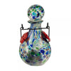 Blue Handblown Glass Solar LED Luminating Hummingbird Feeder - inthegardenandmore.com