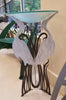 Blue Heron Birdbath Metal Art Sculpture - inthegardenandmore.com