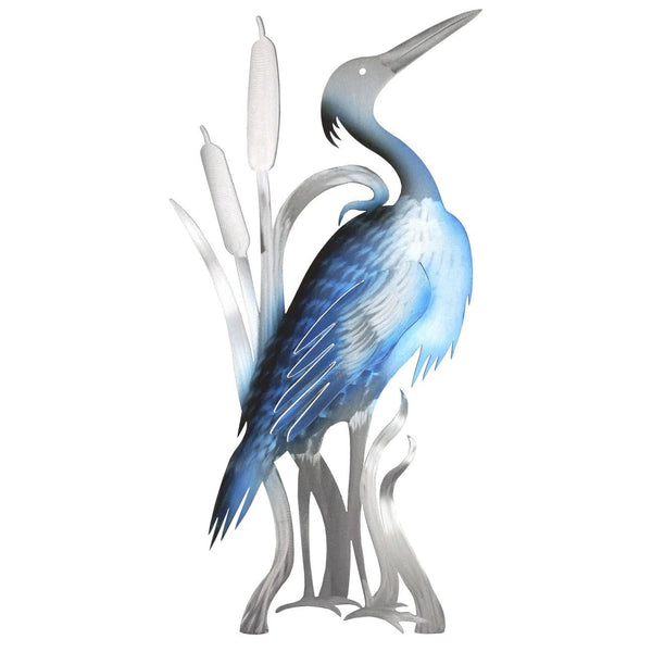 Blue Heron Indoor Outdoor Aluminum Wall Art - inthegardenandmore.com