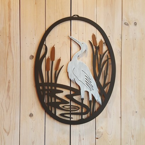 Blue Heron Indoor Outdoor Metal Wall Art - inthegardenandmore.com