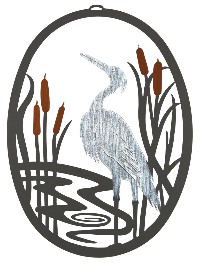 Blue Heron Indoor Outdoor Metal Wall Art - inthegardenandmore.com