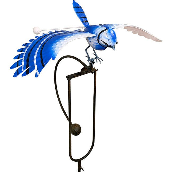 Blue Jay Rocking and Flying Garden Stake Statuary - inthegardenandmore.com