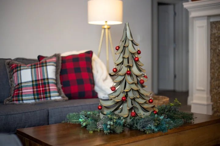 Blue Spruce Metal Indoor Outdoor Tree Sculpture - inthegardenandmore.com