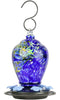 Blue Swirl Artisan Hand - Blown Glass Hummingbird Feeder - inthegardenandmore.com