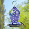 Blue Swirl Artisan Hand - Blown Glass Hummingbird Feeder - inthegardenandmore.com