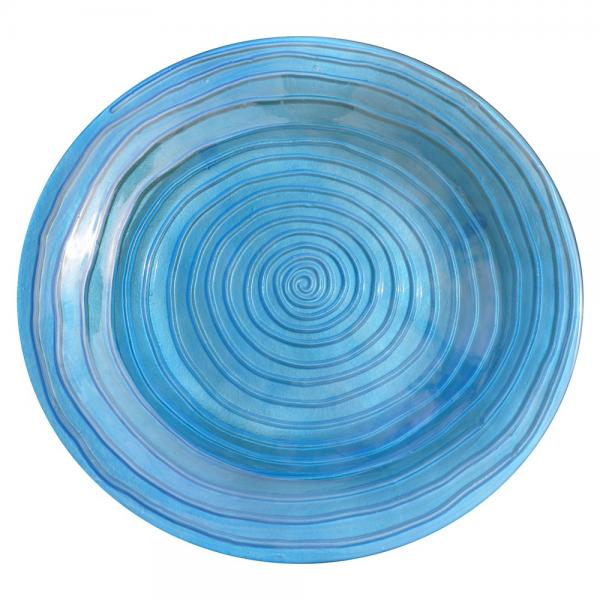 Blue Swirl Glass Replacement Birdbath Bowl - inthegardenandmore.com