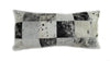 Brown and White Cloudy Cowhide Patchwork Lumbar Pillow (24”x12”) - inthegardenandmore.com