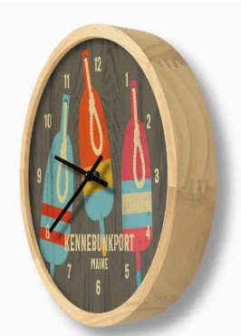 Buoys Rustic Casual Wall Clock - Can Be Personalized - inthegardenandmore.com