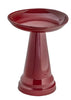 Burgundy High Gloss Glazed Clay Birdbath - inthegardenandmore.com