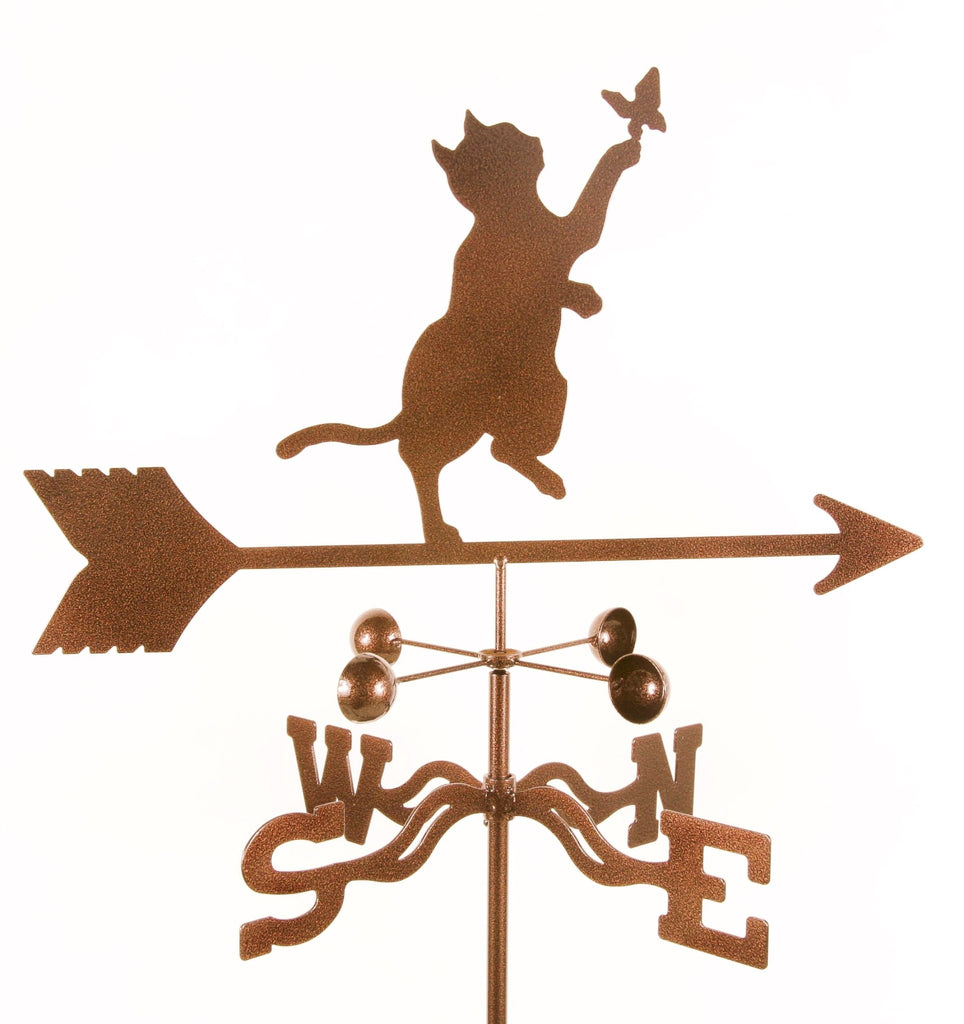 Butterfly Cat Rain Gauge Garden Stake Weathervane - inthegardenandmore.com