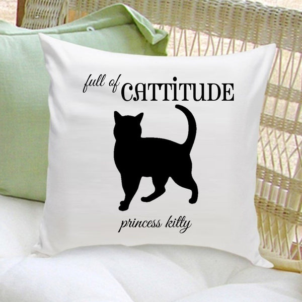 Cat Silhouette Personalized Throw Pillow - inthegardenandmore.com