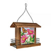 Cedar and Stained Glass Combination Hopper Feeder and Suet Feeder - inthegardenandmore.com