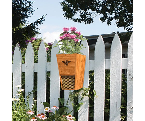 Cedar Wood Mason Bee House and Planter - inthegardenandmore.com