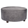 Champagne Mid Century Cowhide Ottoman - 39" Round - inthegardenandmore.com