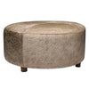 Champagne Mid Century Cowhide Ottoman - inthegardenandmore.com