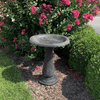 Charcoal Sand Fiber Clay Birdbath - inthegardenandmore.com