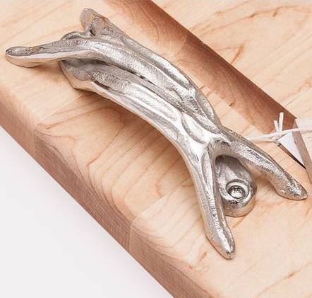 Charcuterie Serving Board with Decorative Antler Handles 