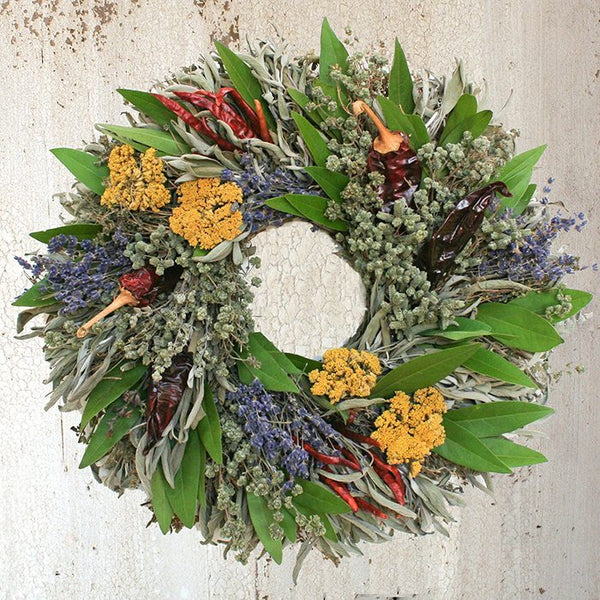 Chili Herb Natural Dried and Preserved Wreath - 16" - inthegardenandmore.com