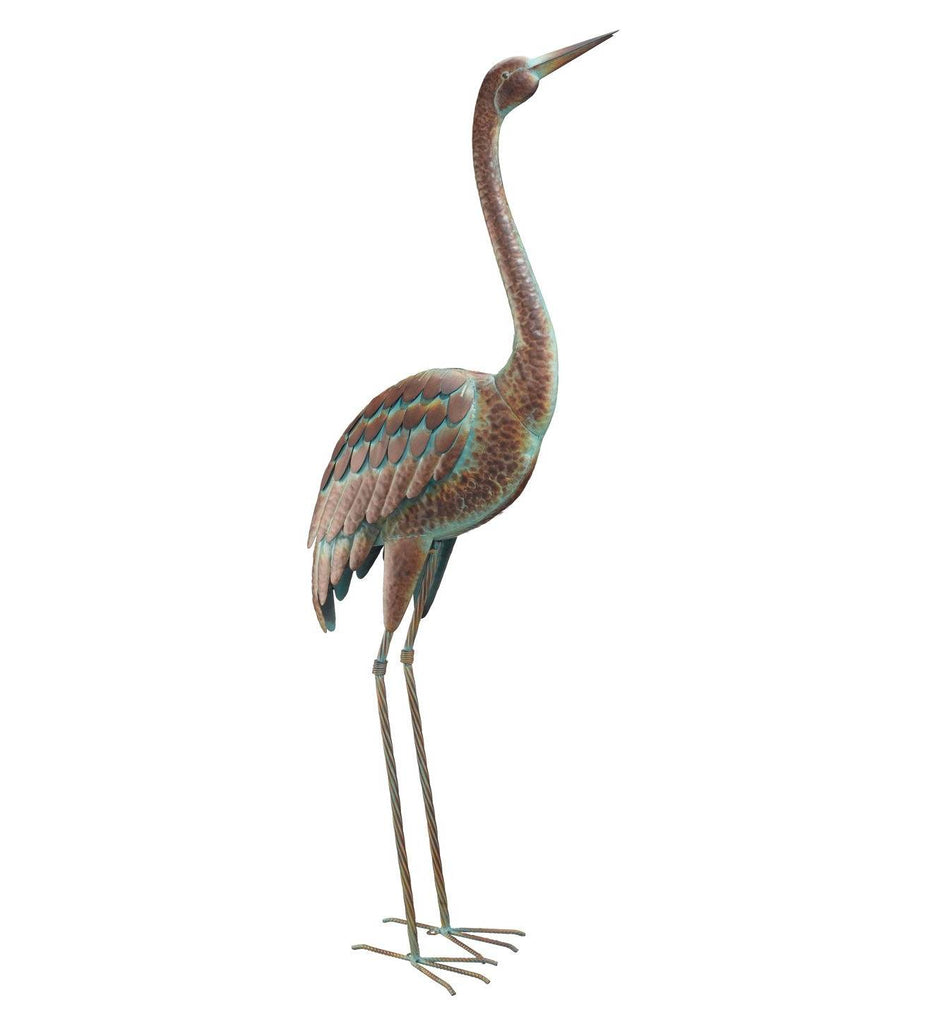 Coastal Crane Metal Garden Statuary - inthegardenandmore.com