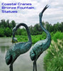 Coastal Cranes Bronze Fountain Statues - inthegardenandmore.com