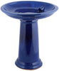 Cobalt Blue High Gloss Ceramic Birdbath Set - inthegardenandmore.com