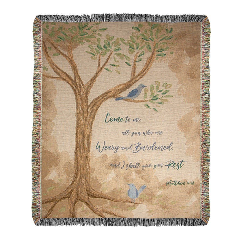 Come To Me All Who Are Weary– Inspirational Tapestry Throw - inthegardenandmore.com